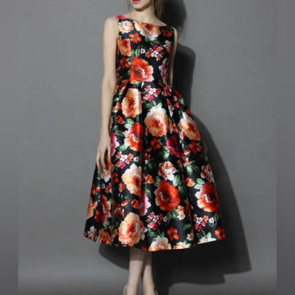 Chicwish Exotic Amorous Floral Prom Dress in Medium